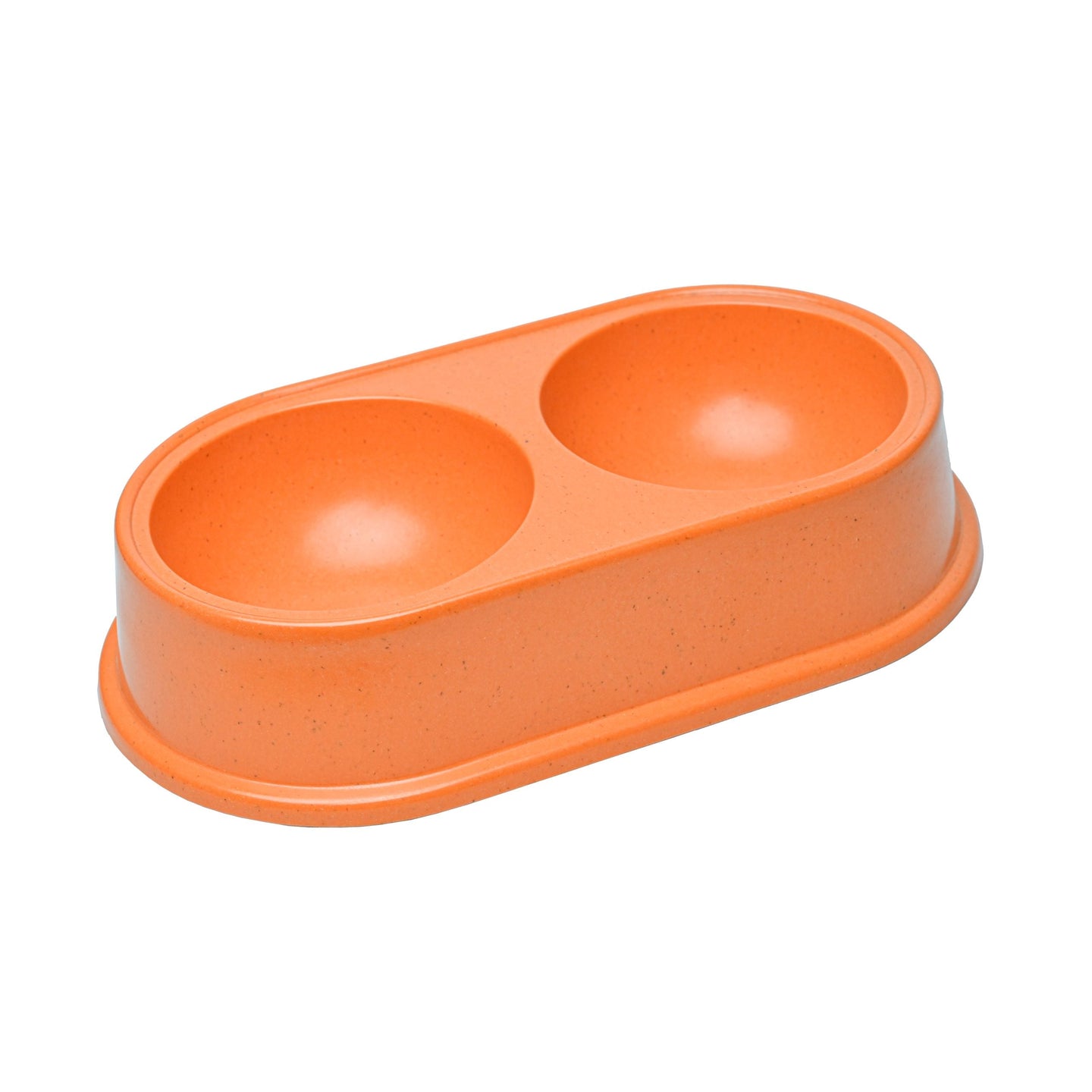 orange double bamboo pet bowl in india